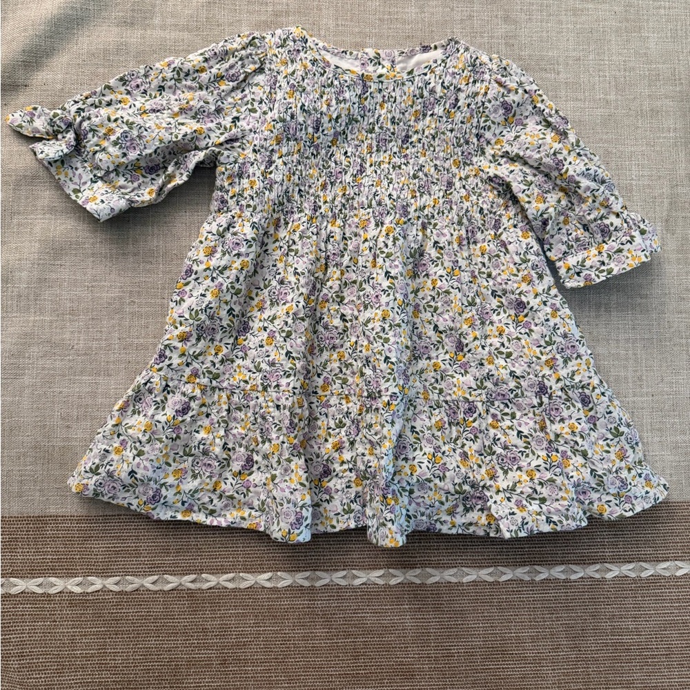 Zara Kids Floral Dress - Yellow, Purple, White